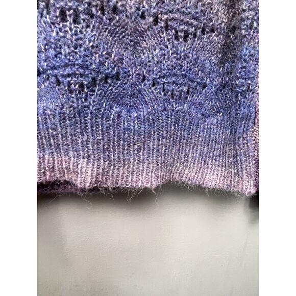 Knox Rose‎ Sweater Women's XS Purple Blue Marled Knit Crewneck Wool Blend - Picture 6 of 6